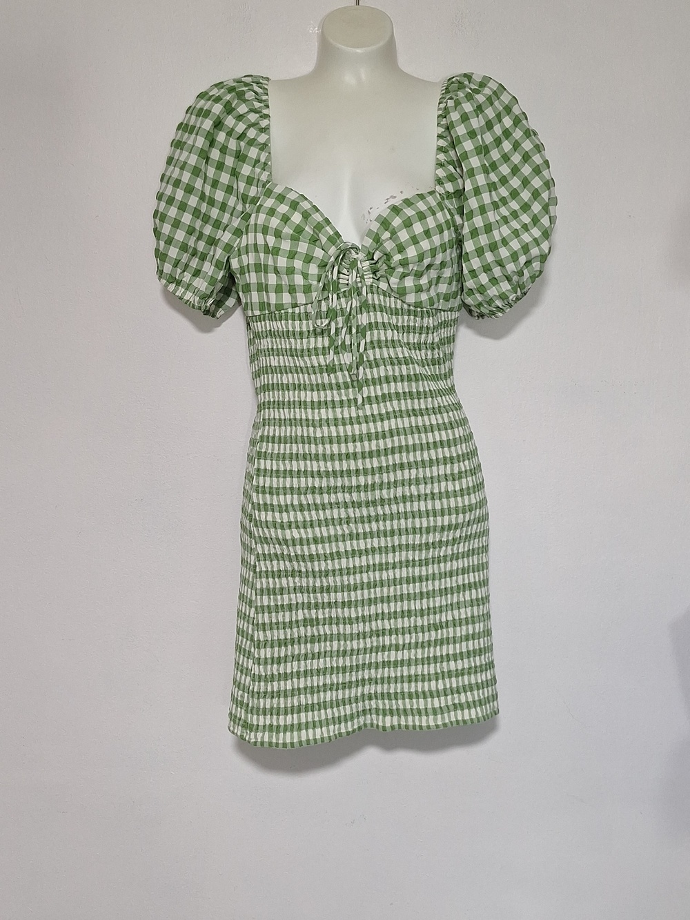 Emory Park Green and White Gingham Smocked Dress